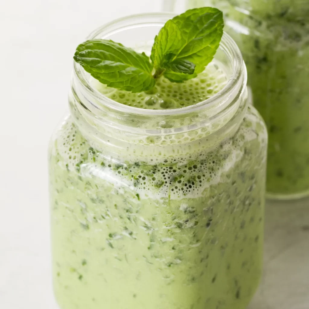 Receita de Smoothies Verde com Chá de Hortelã