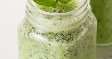 Smoothie Verde com Chá de Hortelã