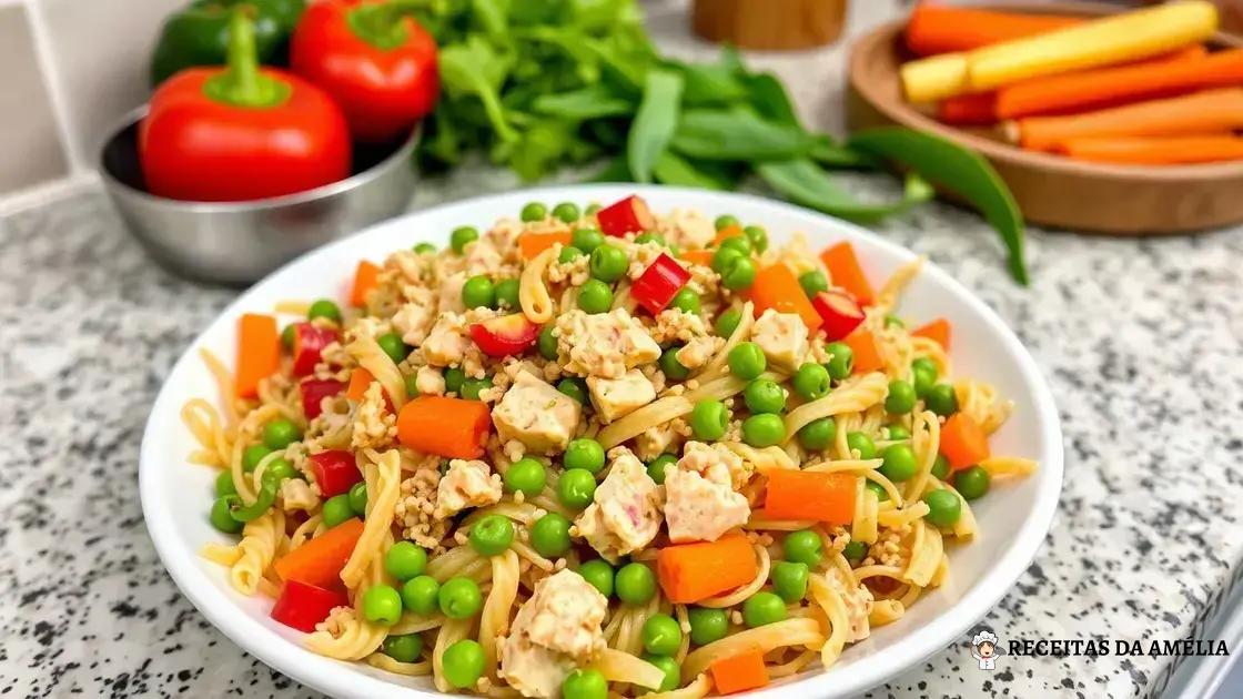 Como preparar uma salada de macarrão integral com atum