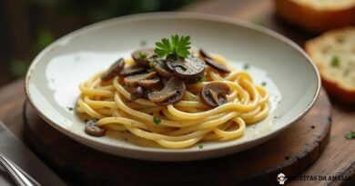 Fettuccine ao molho de cogumelos: a combinação perfeita para o seu jantar