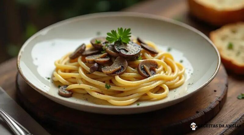 Fettuccine ao molho de cogumelos: a combinação perfeita para o seu jantar