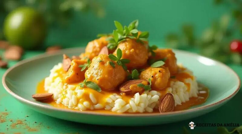 Frango ao Curry com Leite de Coco e Amêndoas: Uma Receita Irresistível