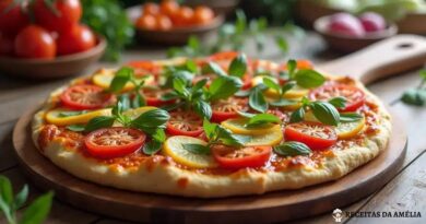 Pizza vegana com base de grão-de-bico: descubra essa deliciosa receita