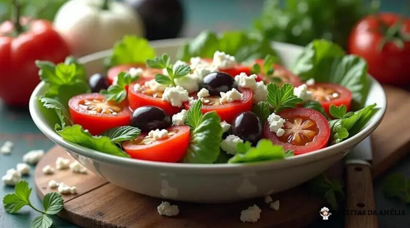 Salada Grega com Queijo Feta: Refrescante e Irresistível para Seu Verão!