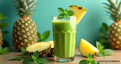 Smoothie de abacaxi com hortelã: Refresque-se com essa delícia tropical