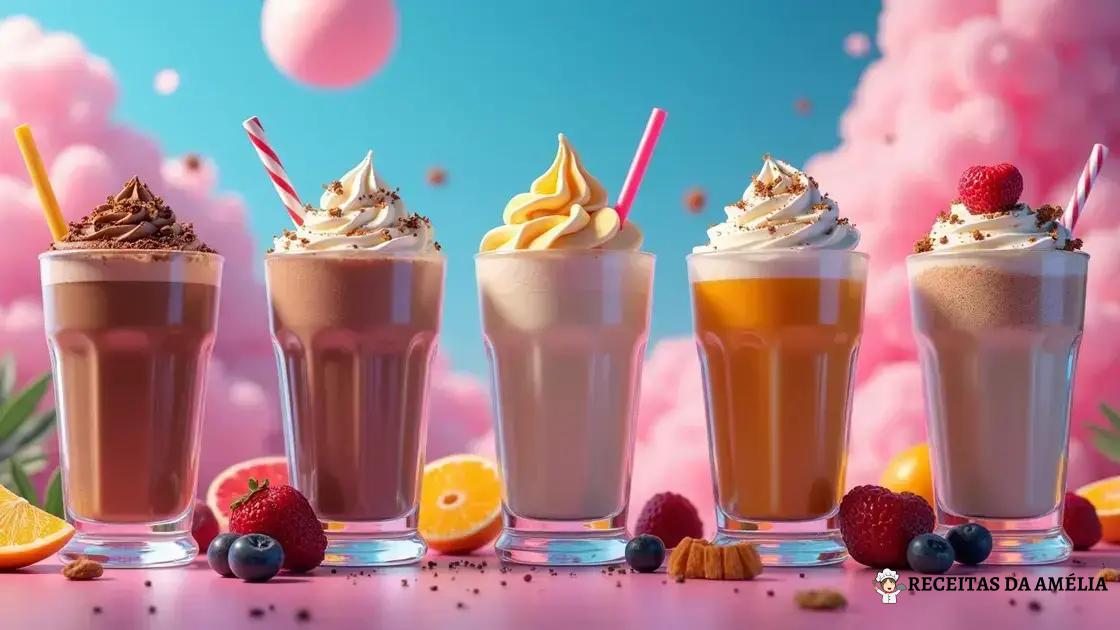 Variações do milkshake de café com sorvete