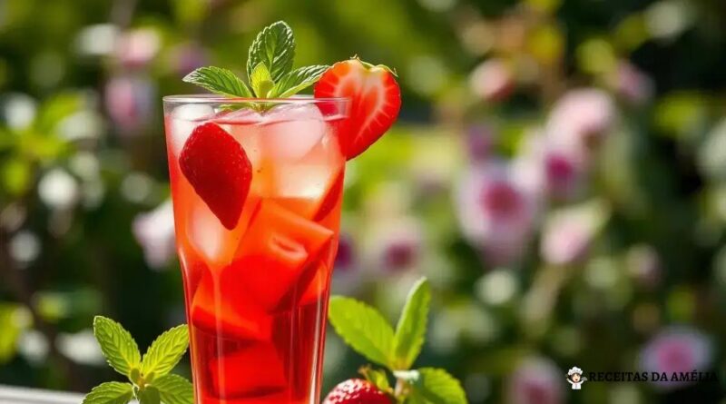 Chá de hibisco com morango: a refrescante bebida que você precisa experimentar