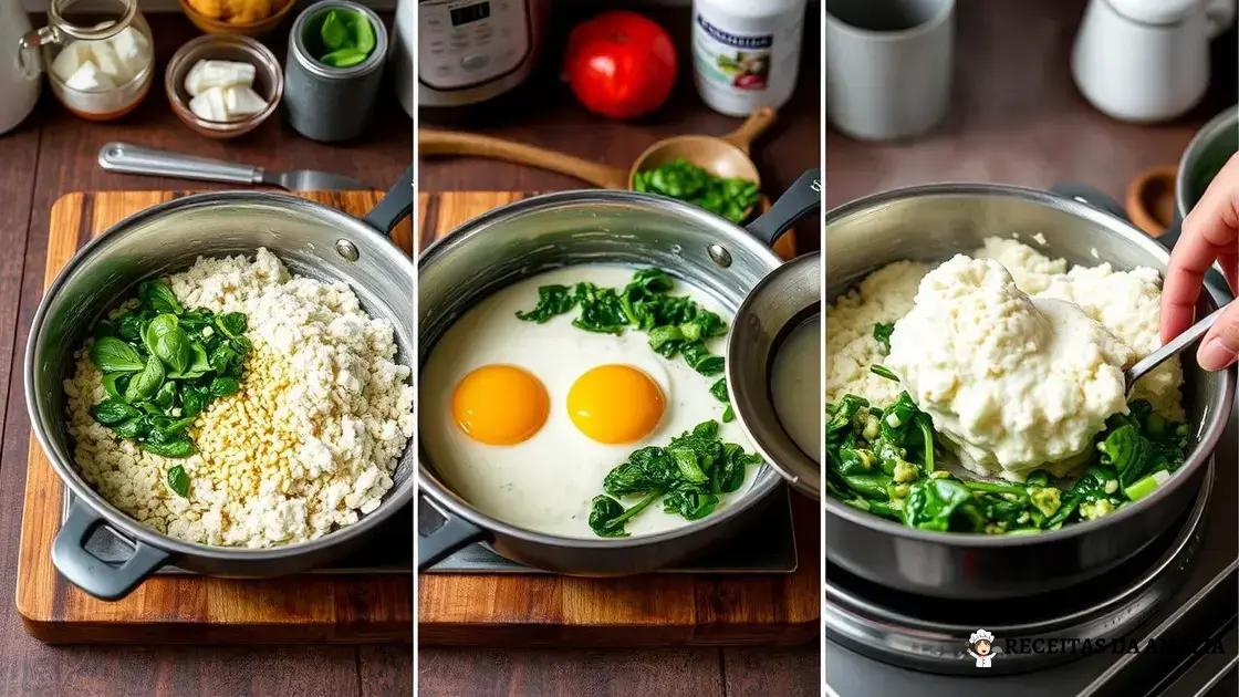 Como preparar tapioca com ovo e espinafre