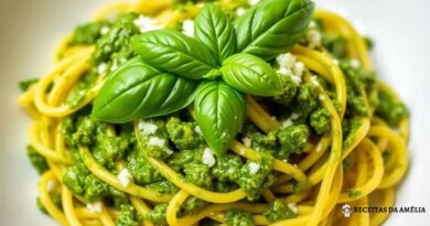 Macarrão de pupunha com pesto: uma receita saudável e deliciosa