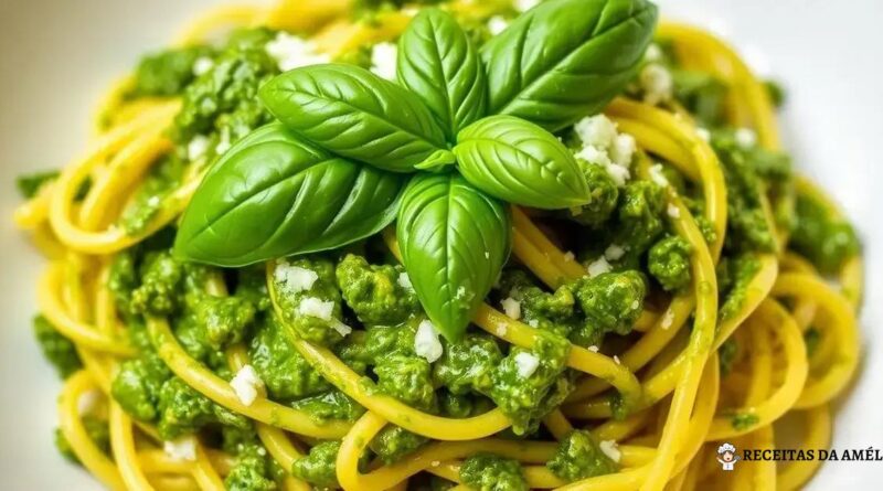 Macarrão de pupunha com pesto: uma receita saudável e deliciosa