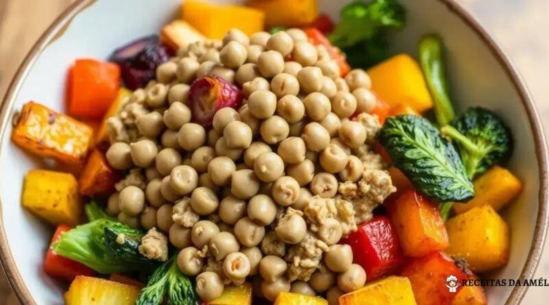 Proteína de Ervilha com Legumes Assados: Receita Saborosa e Nutritiva