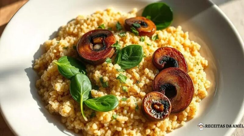 Quinoa com cogumelos e espinafre: uma receita saudável que você precisa experimentar