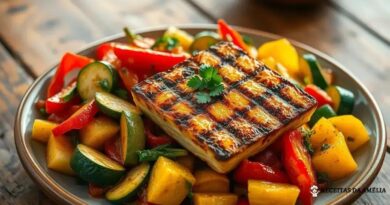 Tofu grelhado com legumes salteados: uma combinação deliciosa e saudável